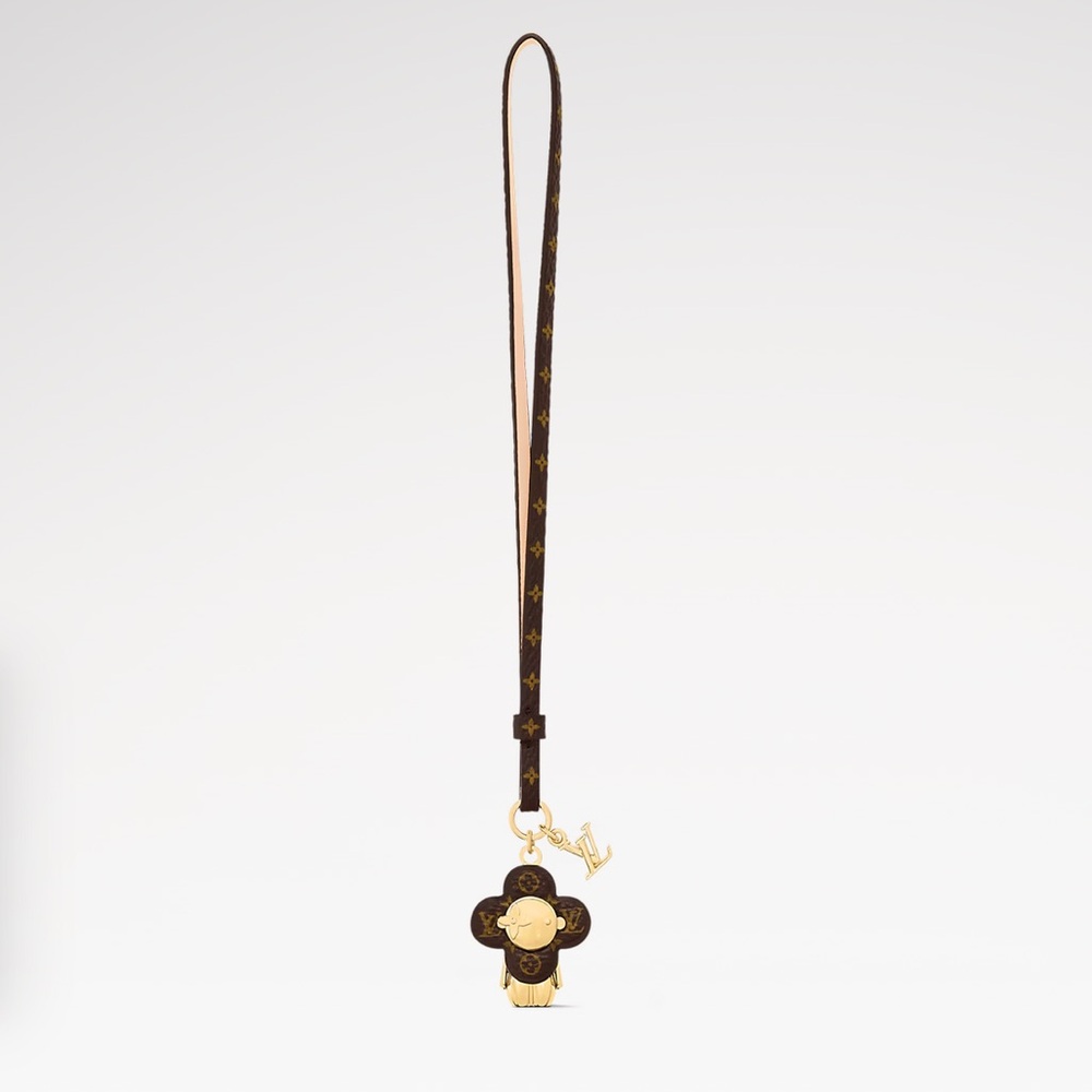 Louis Vuitton Mini Vivienne Bag Charm Monogram Logo Gold Tone M02177